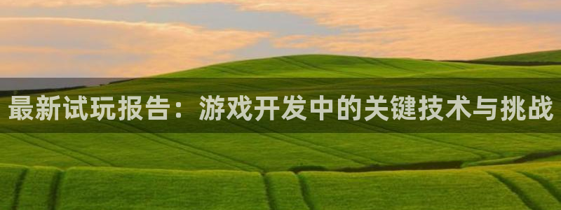 蓝冠娱乐登陆地址：最新试玩报告：游戏开发中的关键技术与挑战